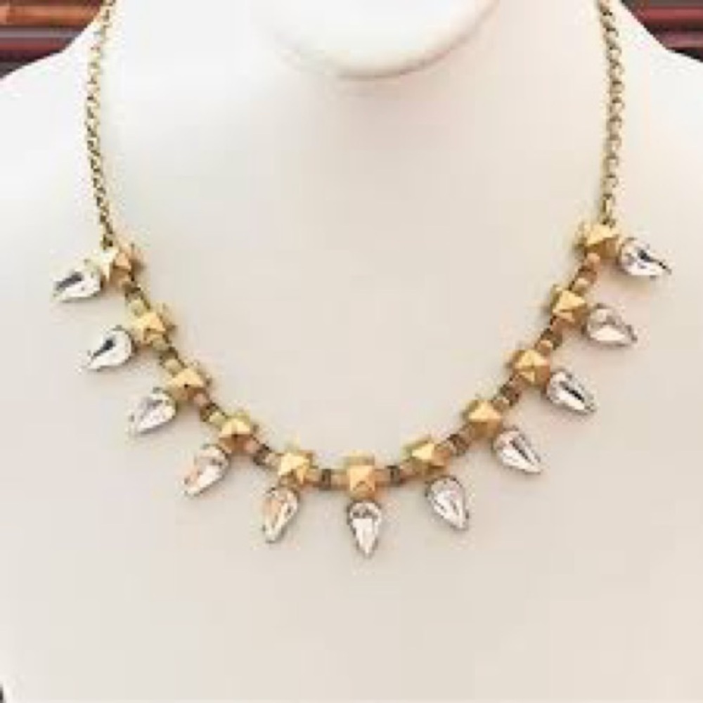 J.Crew Gold & Crystal Statement Necklace